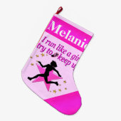 GEWELDIGE ROZE PERSONALISEREN RUNNER KERSTKOUS GROTE KERSTSOK (Voorkant (Hangend))