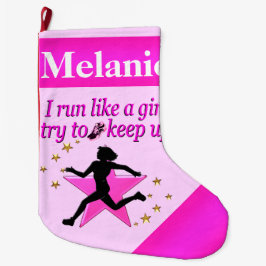 GEWELDIGE ROZE PERSONALISEREN RUNNER KERSTKOUS GROTE KERSTSOK