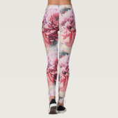 Geweldige roze roze chrysanthemum Flowers Leggings (Achterkant)