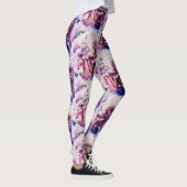 Geweldige roze roze chrysanthemum Flowers Leggings (Rechts)