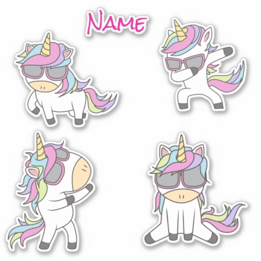 Geweldige Roze Schattigee Eenhoorns Sticker (Voorkant)