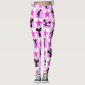 GEWELDIGE ROZE STER CHEERLEADERS LEGGINGS (Voorkant)
