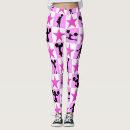GEWELDIGE ROZE STER CHEERLEADERS LEGGINGS