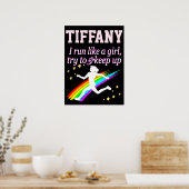 GEWELDIGE RUN ZOALS EEN MEISJE PERSONALISEERD POST POSTER (Keuken)