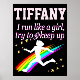 GEWELDIGE RUN ZOALS EEN MEISJE PERSONALISEERD POST POSTER