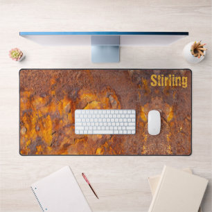 Geweldige Rusty Iron Aangepaste naam Bureaumat