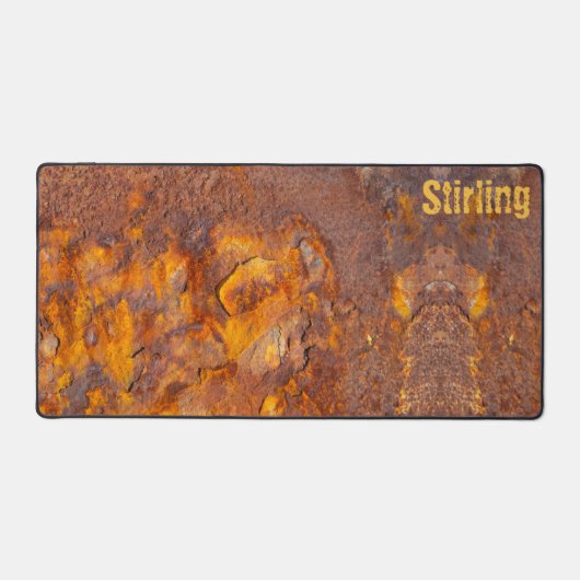 Geweldige Rusty Iron Aangepaste naam Bureaumat (Voorkant)
