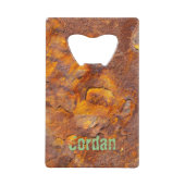 Geweldige Rusty Iron Aangepaste naam Creditkaart Flessenopener (Voorkant)