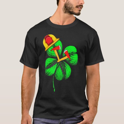 Geweldige Saint Patrick S Day Firefighter Shamrock T-shirt (Voorkant)