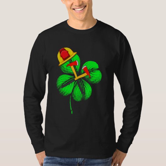 Geweldige Saint Patrick S Day Firefighter Shamrock T-shirt (Voorkant)