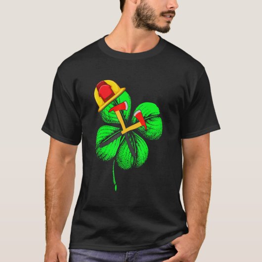 Geweldige Saint Patrick S Day Firefighter Shamrock T-shirt (Voorkant)