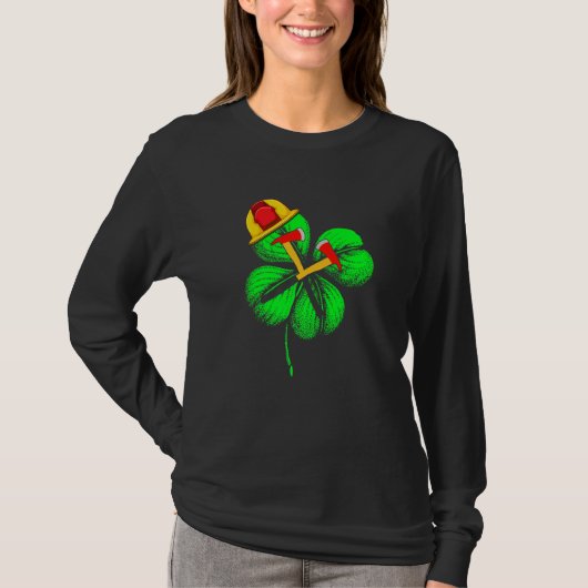 Geweldige Saint Patrick S Day Firefighter Shamrock T-shirt (Voorkant)