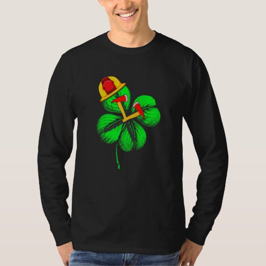 Geweldige Saint Patrick S Day Firefighter Shamrock T-shirt (Voorkant)