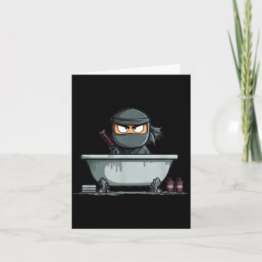 Geweldige Samurai Ninja in badkuip Grafisch Kaart (Voorkant)