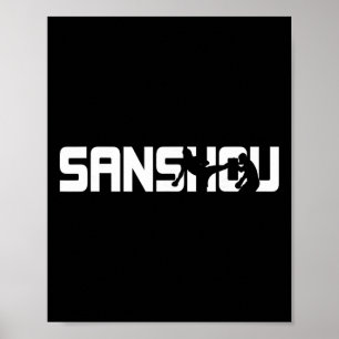 Geweldige Sanshou Silhouette Chinese Kickboksen Ma Poster
