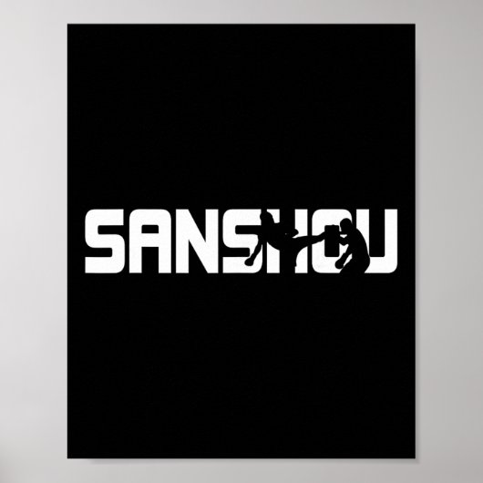 Geweldige Sanshou Silhouette Chinese Kickboksen Ma Poster (Voorkant)