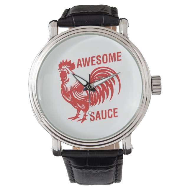 Geweldige saus Haan Grappig Horloge (Voorkant)