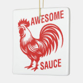 Geweldige saus Haan Grappig Keramisch Ornament (Links)