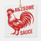 Geweldige saus Haan Grappig Keramisch Ornament (Achterkant)