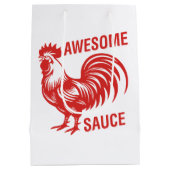Geweldige saus Haan Grappig Medium Cadeauzakje (Achterkant)
