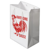 Geweldige saus Haan Grappig Medium Cadeauzakje (Achterkant Gekanteld)