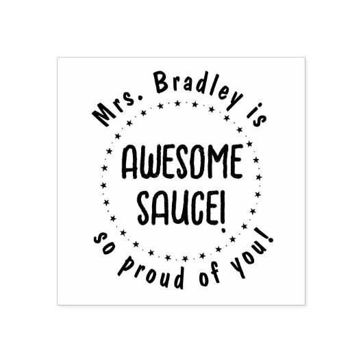 Geweldige saus leraar gepersonaliseerd rubberstempel (Afrduk)