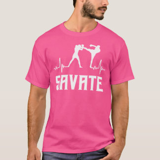 Geweldige Savate Boxing Heartbeat Kick MMA Kickbox T-shirt