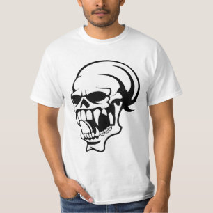 Geweldige Scary skull B & W Print - Shirt
