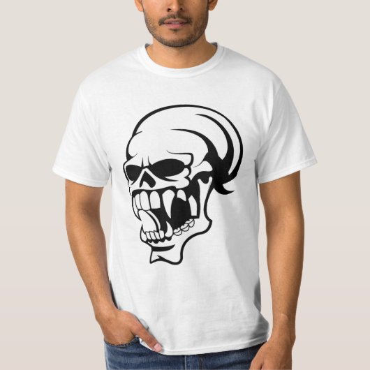 Geweldige Scary skull B & W Print - Shirt (Voorkant)