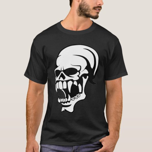Geweldige Scary skull B & W Print - Shirt (Voorkant)