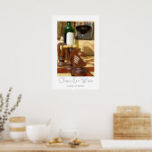 Geweldige schaak- en wijnposter! poster (Keuken)
