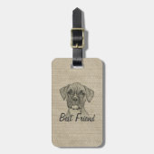 Geweldige schattige driekleppige bokshond bagagelabel (Voorkant verticaal)