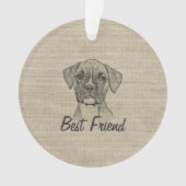 Geweldige schattige driekleppige bokshond ornament (voorkant)