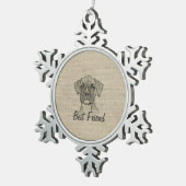 Geweldige schattige driekleppige bokshond tin sneeuwvlok ornament (Rechts)