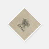 Geweldige schattige driekleppige buishond servetten (Hoek)