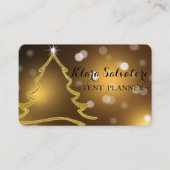 Geweldige Schattige kerstgoudglitterboom Visitekaartje (Voorkant)