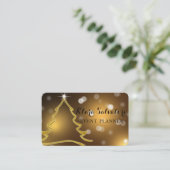 Geweldige Schattige kerstgoudglitterboom Visitekaartje (Staand voorkant)