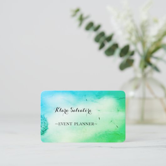 Geweldige Schattige Sweet Green Dandelion Visitekaartje (Staand voorkant)