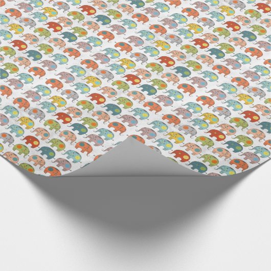 Geweldige schattige trendy circus Indische olifant Cadeaupapier (Hoek)