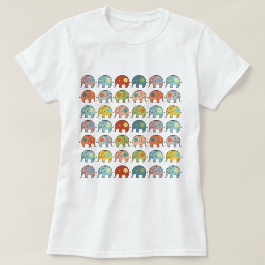 Geweldige schattige trendy circus Indische olifant T-shirt (Design voorkant)