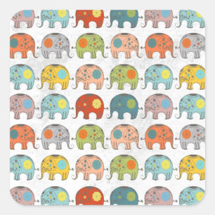 Geweldige schattige trendy circus Indische olifant Vierkante Sticker