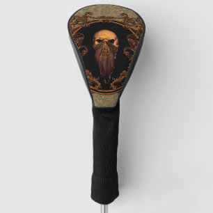 Geweldige schedel op een lijst golfheadcover