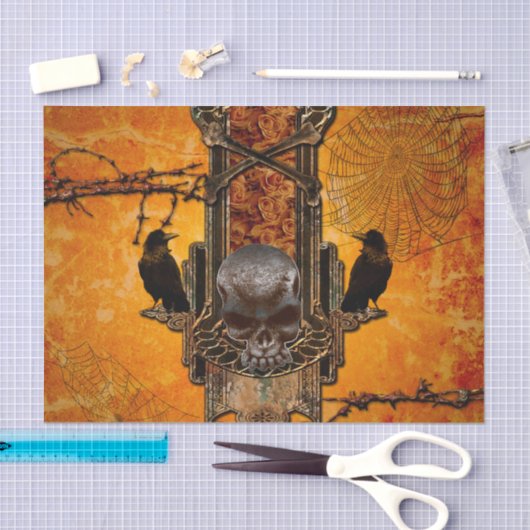Geweldige schedels en kraaien tissuepapier (Craft)