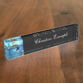 Geweldige schildpad met fee en vogels naambordje (Zijkant)