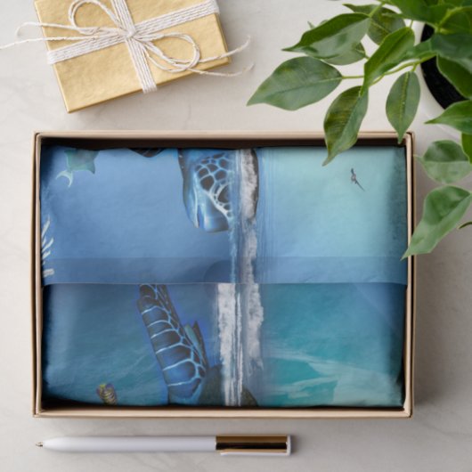 Geweldige schildpad met fee en vogels tissuepapier (Geschenk)