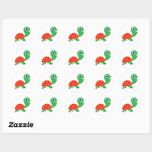 Geweldige Schildpad Ronde Sticker (Vel)
