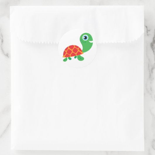 Geweldige Schildpad Ronde Sticker (Tas)