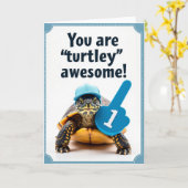 Geweldige Schildpad Vaderdag Kaart (Gele Bloem)