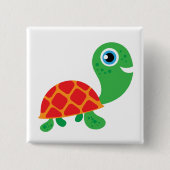 Geweldige Schildpad Vierkante Button 5,1 Cm (Voorkant)