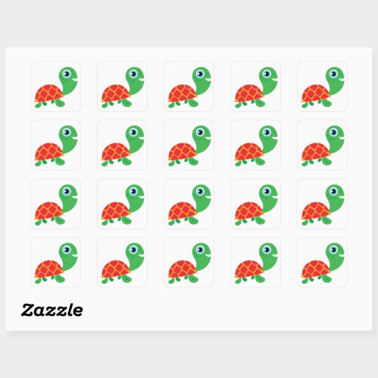 Geweldige schildpad vierkante sticker (Vel)